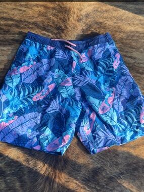 Batman Men's Tropical Swim Shorts in Blue & Pink